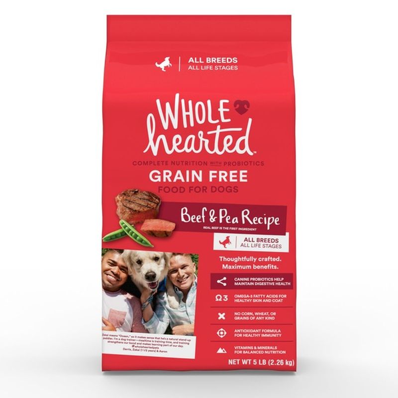 wholehearted grain free skin and coat care pea and salmon recipe dry dog food