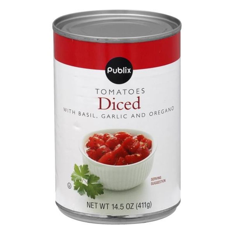 Publix Tomatoes, with Basil, Garlic and Oregano, Diced (14.5 oz) Instacart