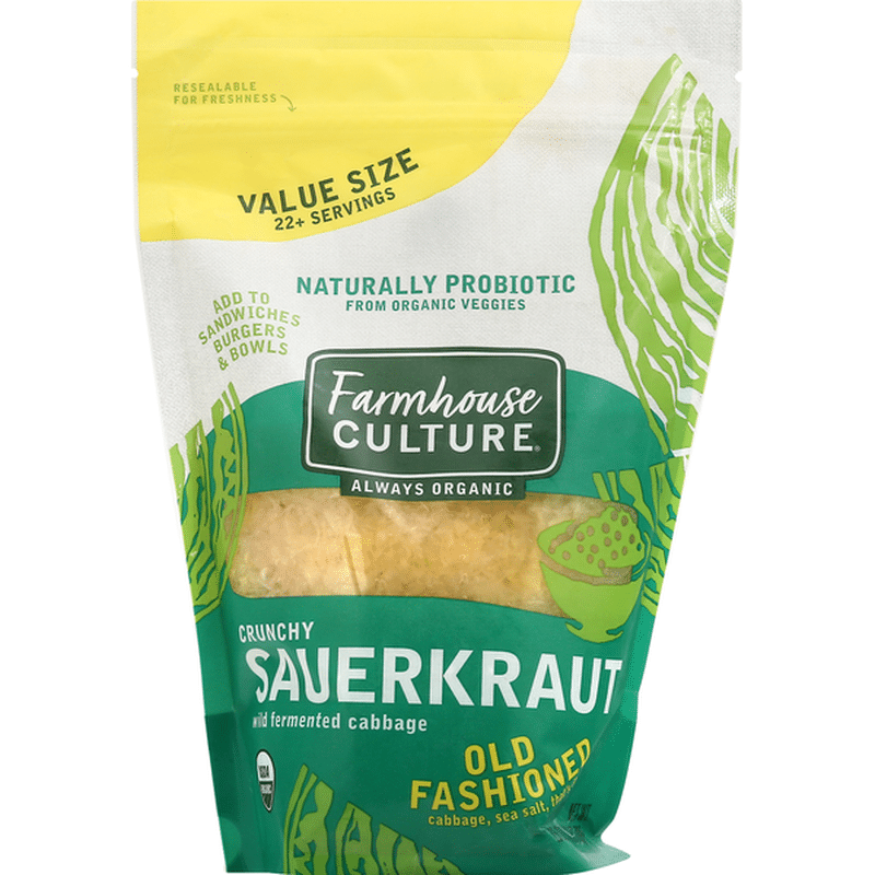 Farmhouse Culture Sauerkraut, Crunchy, Old Fashioned, Value Size (25 oz