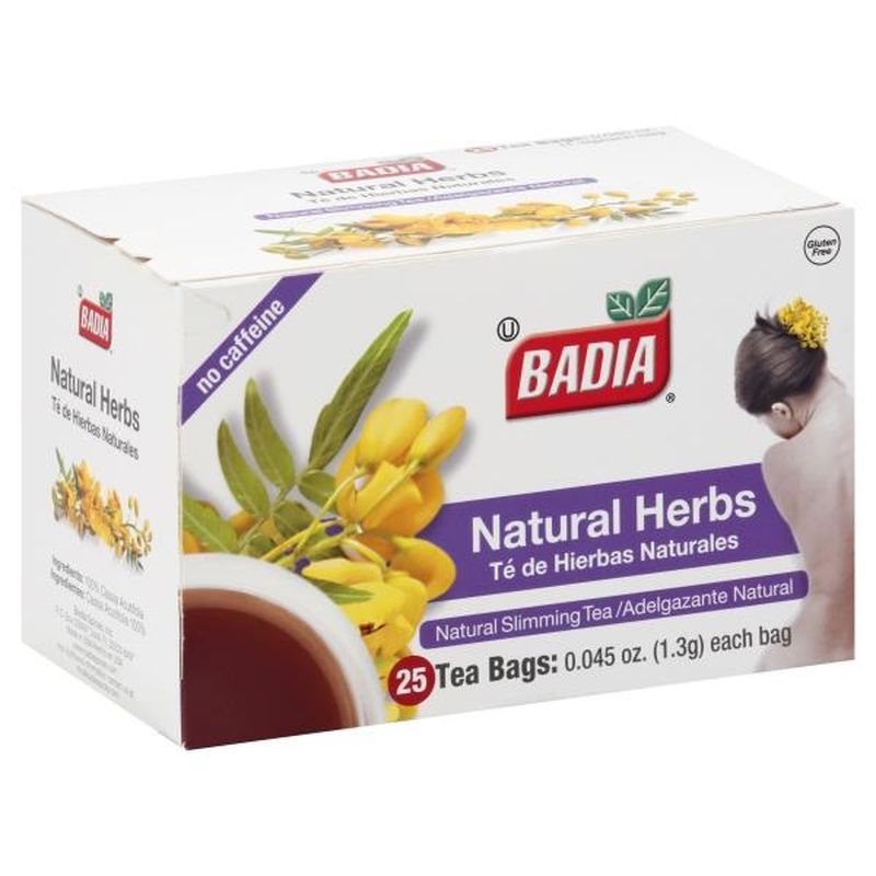Badia Tea, Natural Slimming, Natural Herbs, Bags (25 each) Instacart