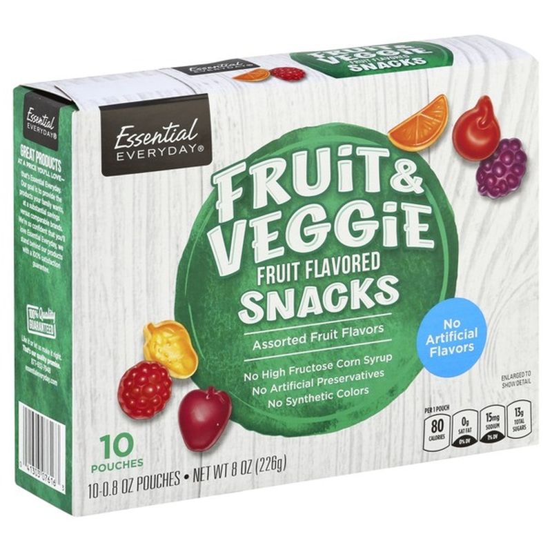 Essential Everyday Fruit Flavored Snacks, Fruit & Veggie, Assorted