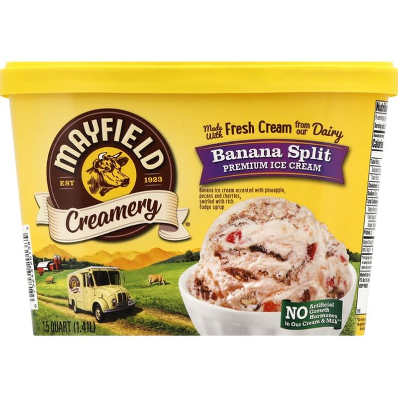 Mayfield Creamery Ice Cream, Premium, Banana Split (1.5 qt) Instacart