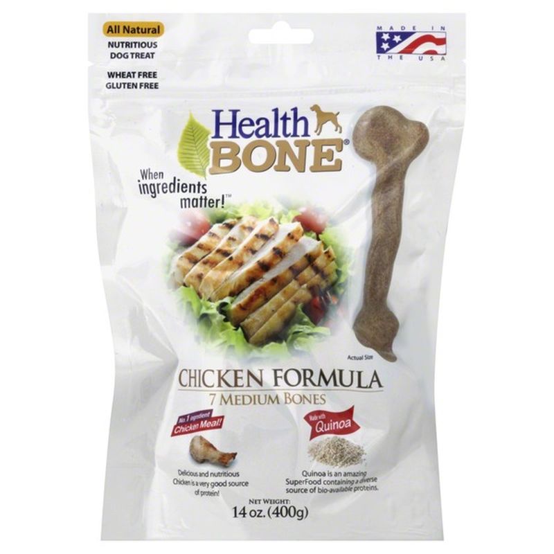 Health Bone Dog Treat, Medium Bones, Chicken Formula (14 oz) Instacart