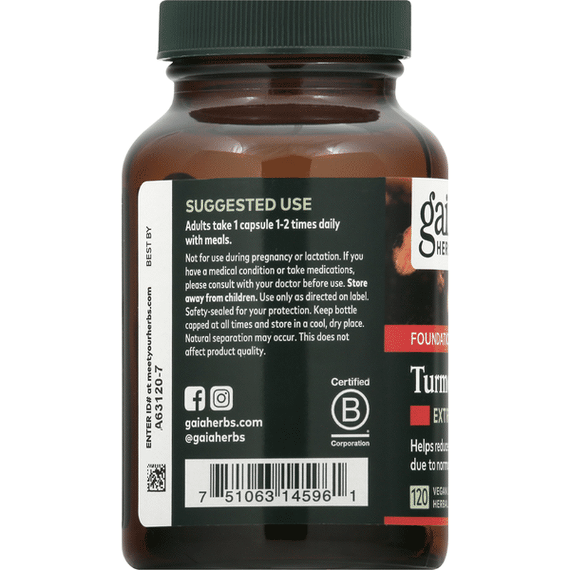 Gaia Herbs Turmeric Supreme, Extra Strength, Vegan Liquid PhytoCaps