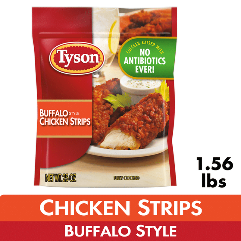 Tyson Fully Cooked Buffalo Style Chicken Strips, Frozen (25 Oz) - Instacart