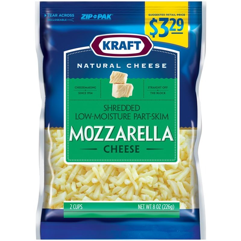 Kraft Mozzarella Low Moisture PartSkim PrePriced 3.29 Shredded Cheese (8 oz) Instacart