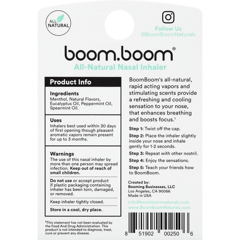 Boom Boom Nasal Inhaler, Wintermint (1 Each) - Instacart