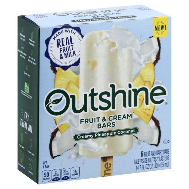 Outshine Creamy Pineapple Coconut Fruit & Cream Bars (6 ct) from Publix