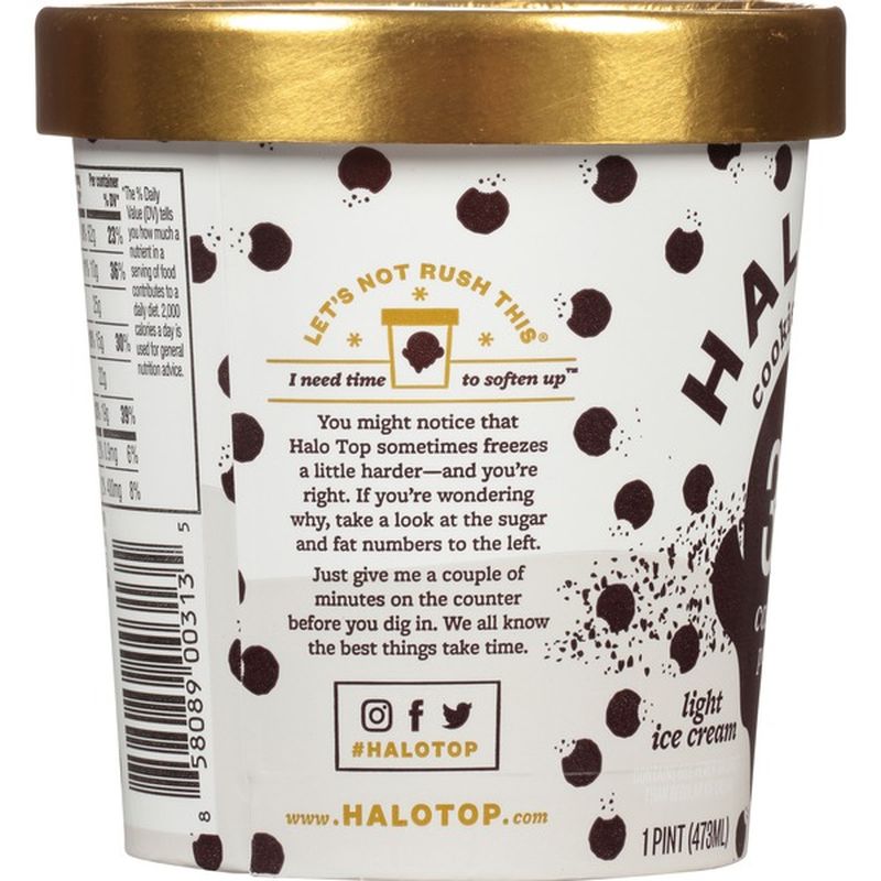 Halo Top Cookies And Cream Light Ice Cream Pint 16 Fl Oz Instacart