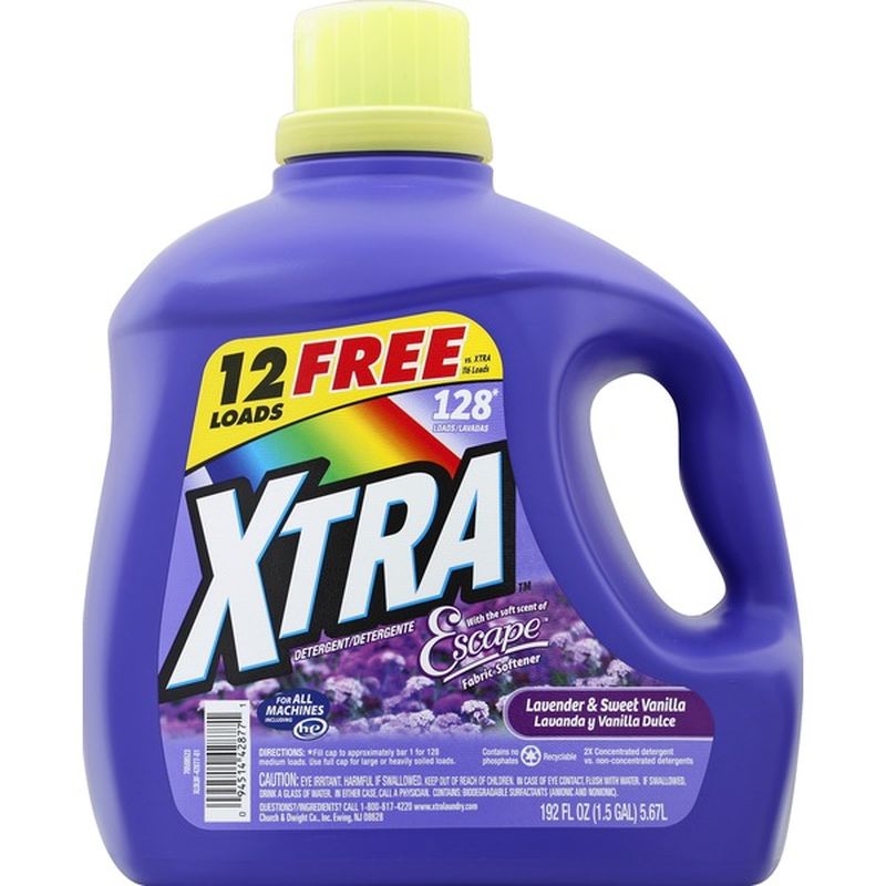Xtra Liquid Laundry Detergent, Lavender Vanilla, (192 oz) Instacart