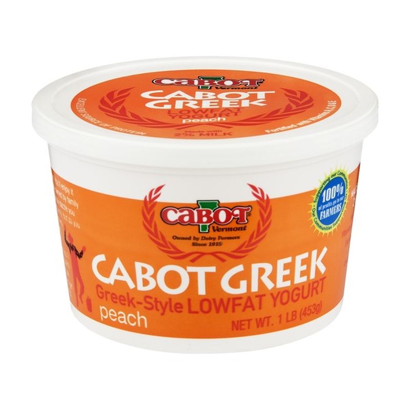 Cabot Yogurt GreekStyle Lowfat Peach (1 lb) Instacart