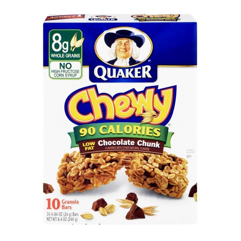 Quaker 90 Calories Low Fat Chocolate Chunk Granola Bars (10 ct) - Instacart