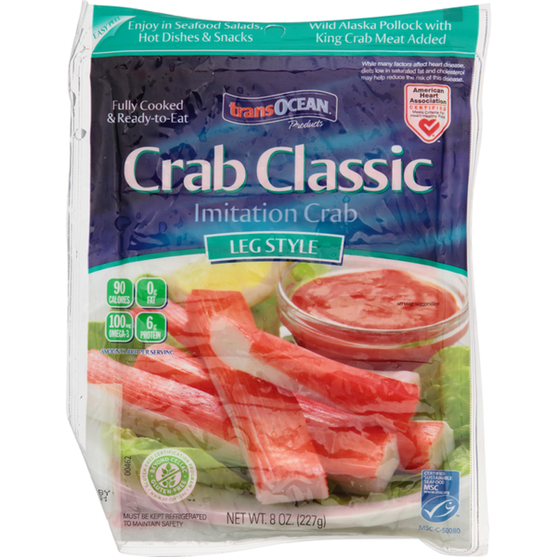 TransOcean Imitation Crab, Crab Classic, Leg Style (8 Oz) - Instacart