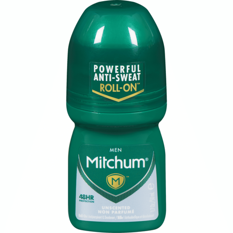 Mitchum Men's Roll On Unscented Deodorant (50 ml) - Instacart