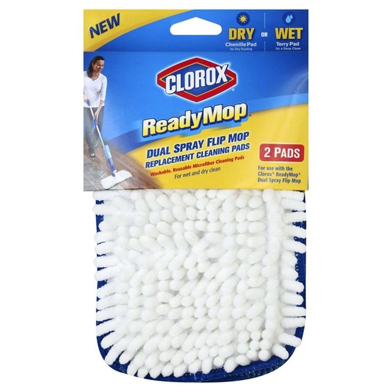 Clorox Ready Mop Dual Spray Flip Mop Replacement Cleaning Pads (2 ct