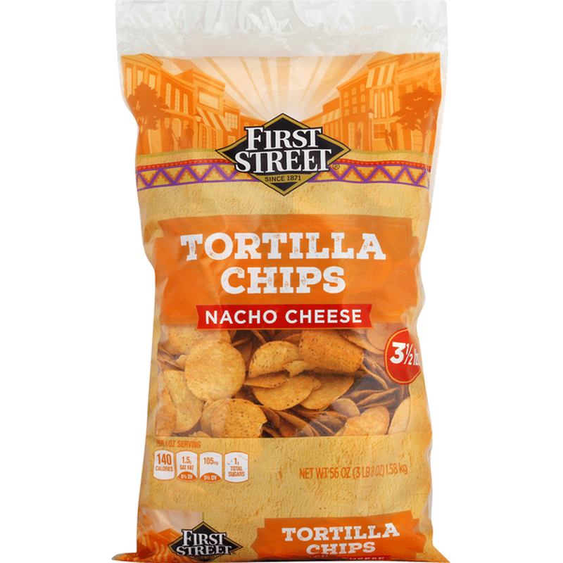 First Street Tortilla Chips Nacho Cheese 56 Oz Delivery Or Pickup Near Me Instacart