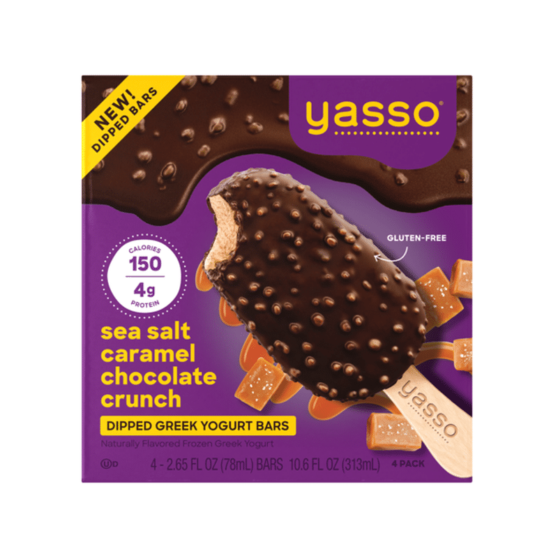 Yasso Frozen Greek Yogurt, Salted Caramel Chocolate Crunch Bars (4 Each ...