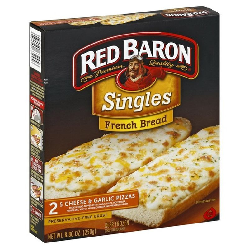 Red Baron French Bread Singles 5 Cheese & Garlic Pizzas (8.8 Oz) From ...