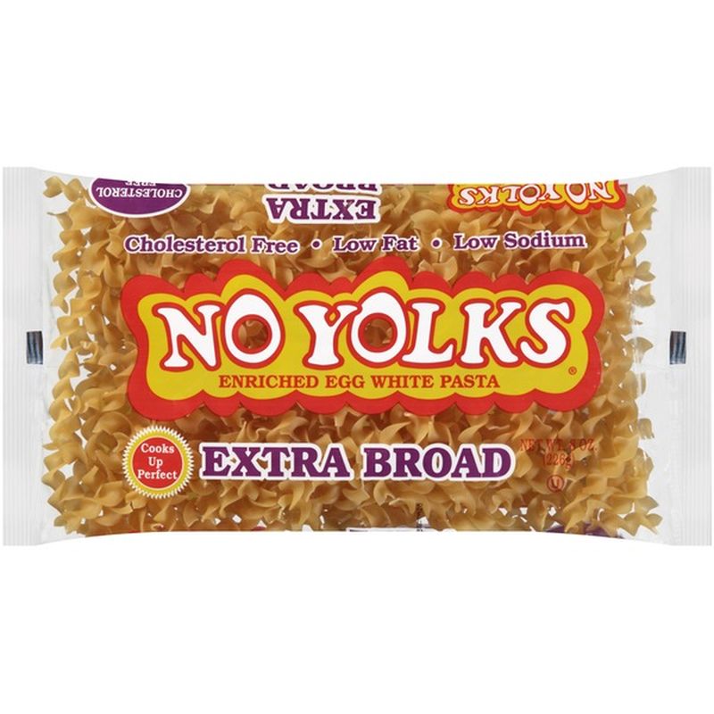 No Yolks Cholesterol Free Egg White Pasta Extra Broad Noodles (8 oz