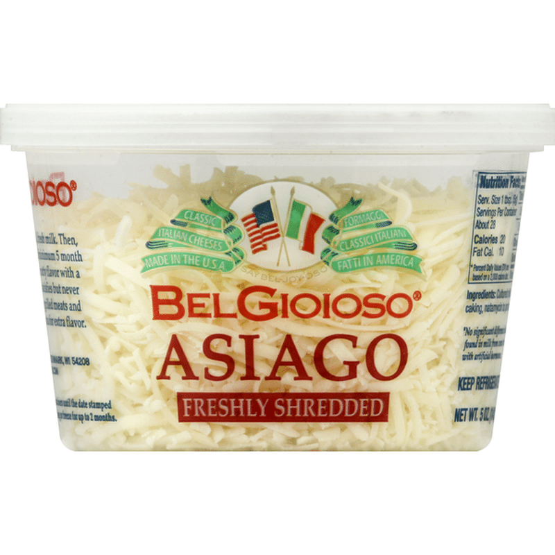 BelGioioso Cheese, Freshly Shredded, Asiago Cup (5 Oz) - Instacart