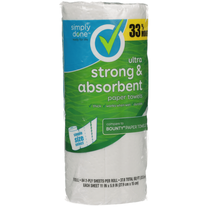 Simply Done Ultra Strong & Absorbent Paper Towels Roll (1 ct) Delivery