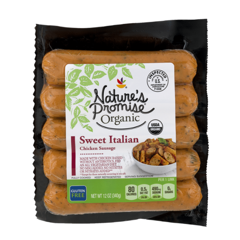 Nature's Promise Organic Sweet Italian Chicken Sausage (12 oz) Instacart