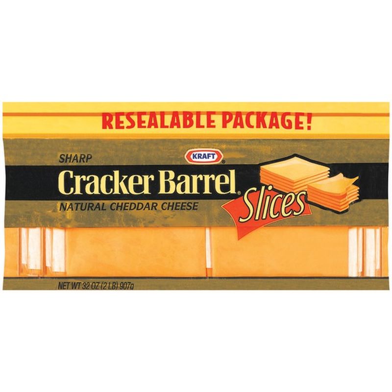 Cracker Barrel Sharp Cheddar Cheese Slice (32 oz) - Instacart