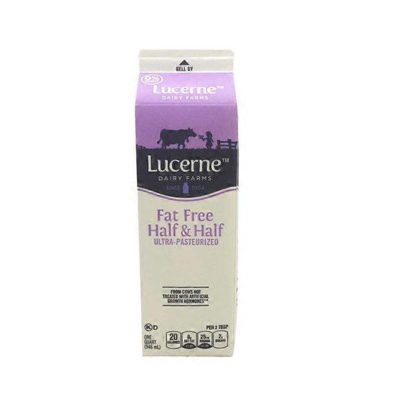 Lucerne Dairy Farms Fat Free Half & Half Milk (1 qt) from Safeway