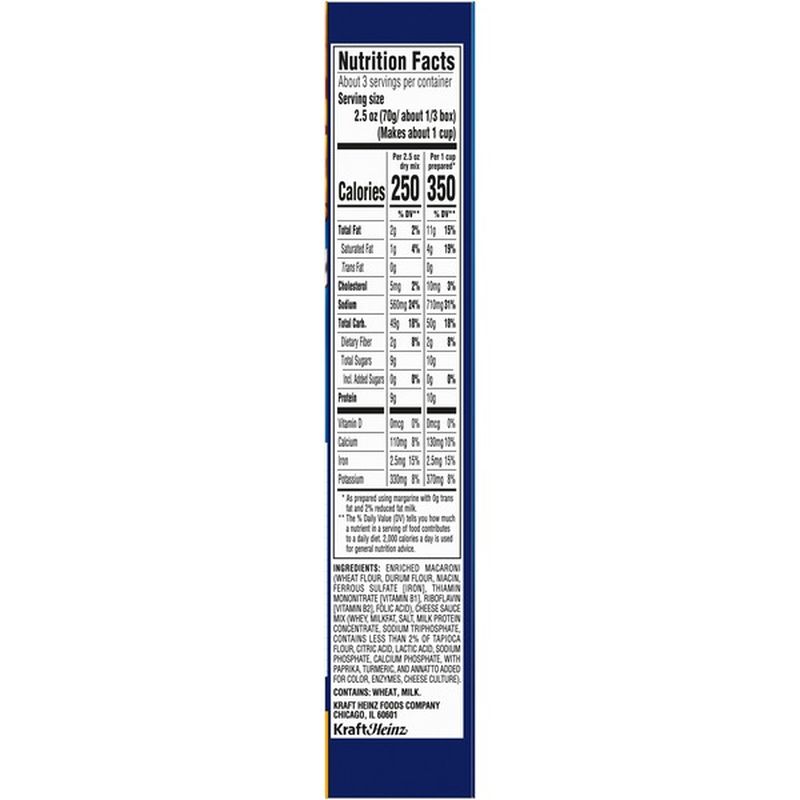 nutrition information for the cheese part of easy mac nutrition information for the cheese part of easy mac