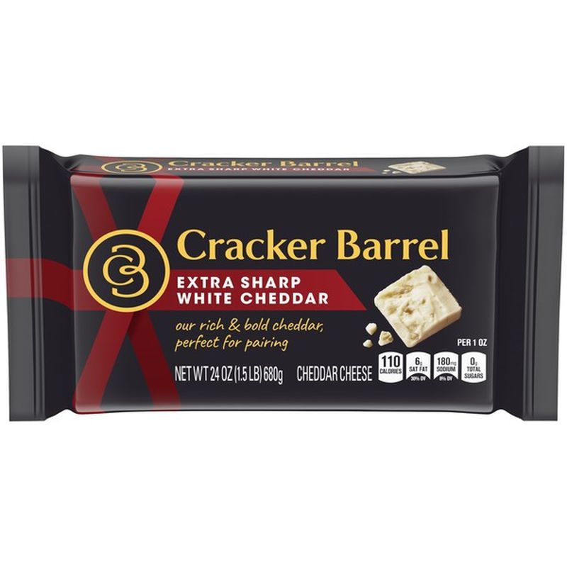 Cracker Barrel Extra Sharp White Cheddar Cheese Chunk (24 Oz) - Instacart