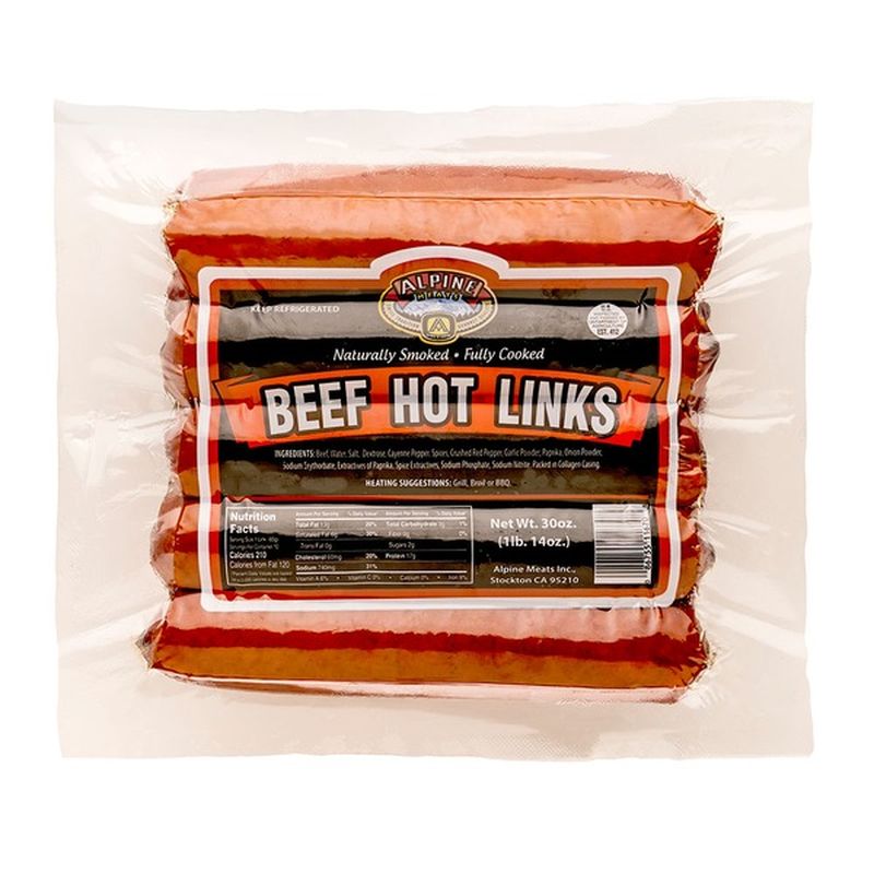 Alpine Beef Hot Link Sausage (30 oz) Instacart