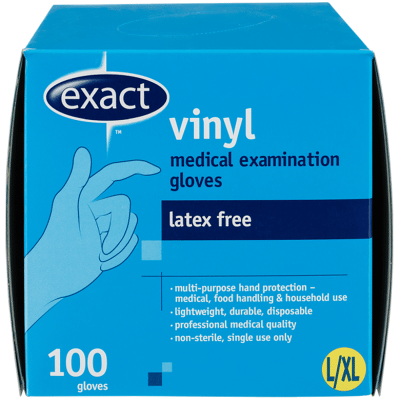 Exact Vinyl Large Medical Exam Gloves