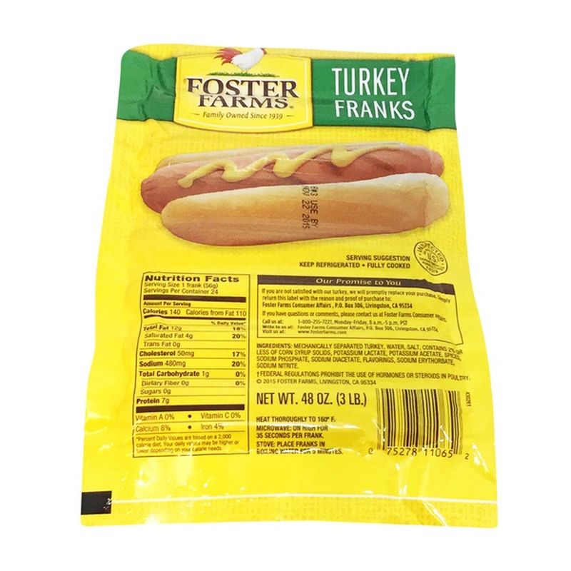 Foster Farms Turkey Franks (24 ct) Delivery or Pickup Near Me Instacart
