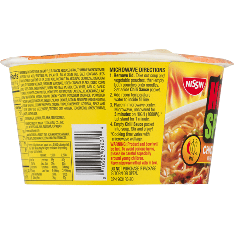 Nissin Hot Spicy Ramen Noodle Soup Chicken 3 32 Oz Instacart