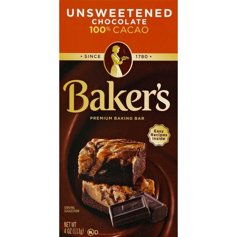 Baker'S Premium Unsweetened Chocolate Baking Bar (8 oz) from Smith's Instacart