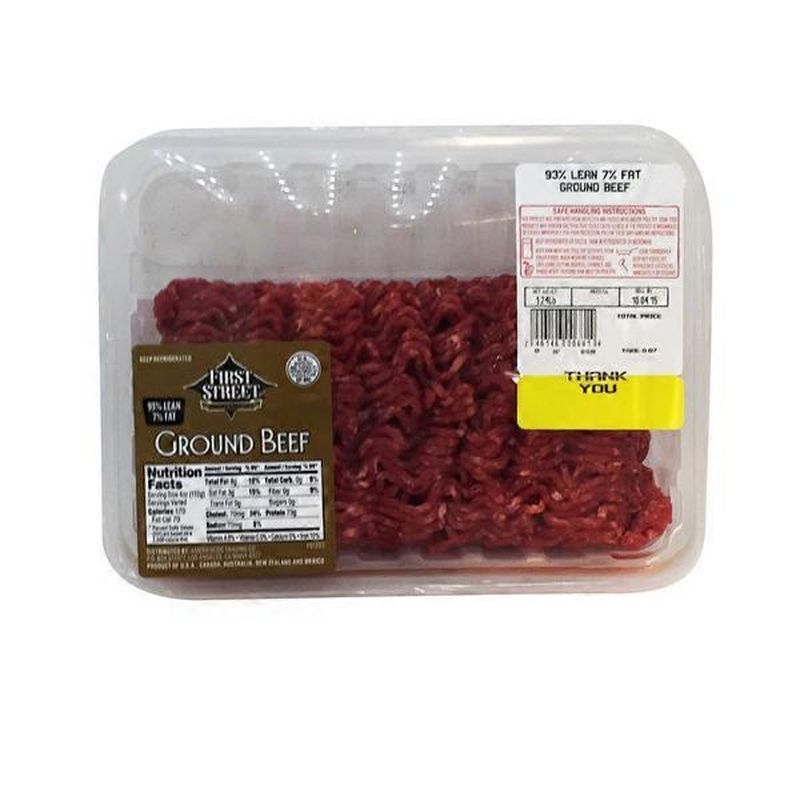 First Street 93/7 Ground Beef (per lb) Instacart