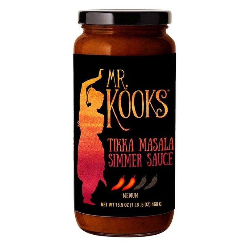 Mr Kooks Simmer Sauce Tikka Masala Medium Spicy Jar 165 Oz From