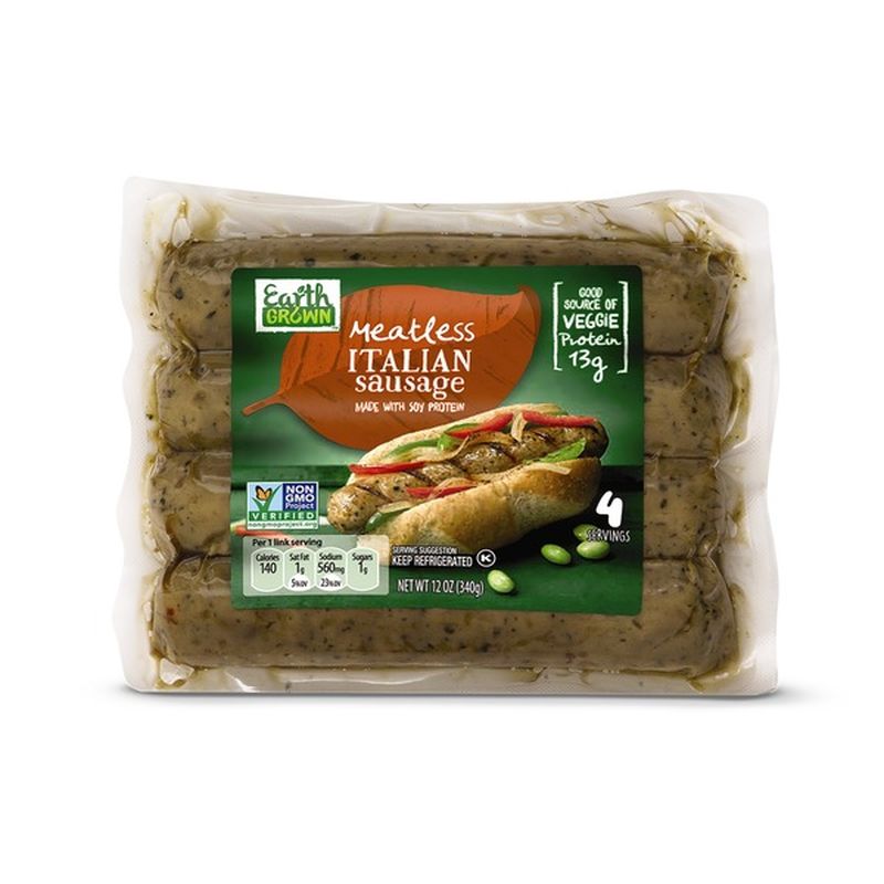 Earth Grown Meatless Italian Sausage (12 oz) Instacart