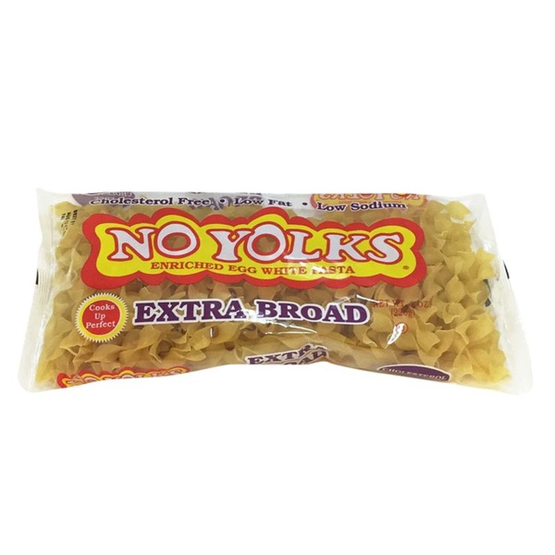 No Yolks Cholesterol Free Egg White Pasta Extra Broad Noodles (8 oz