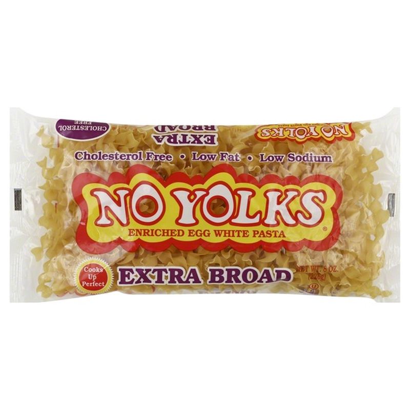 No Yolks Cholesterol Free Egg White Pasta Extra Broad Noodles (8 oz