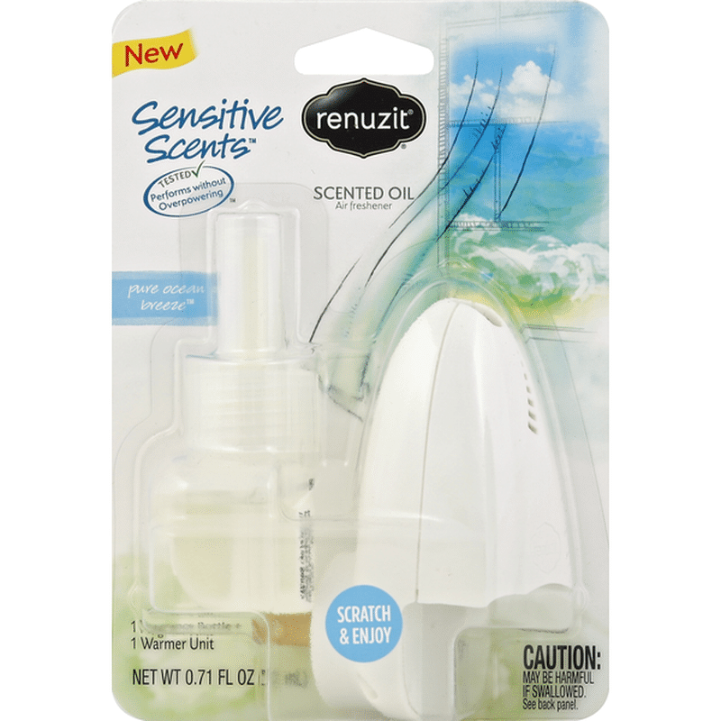 Renuzit Air Freshener, Scented Oil, Pure Ocean Breeze, PlugIn, (1 each