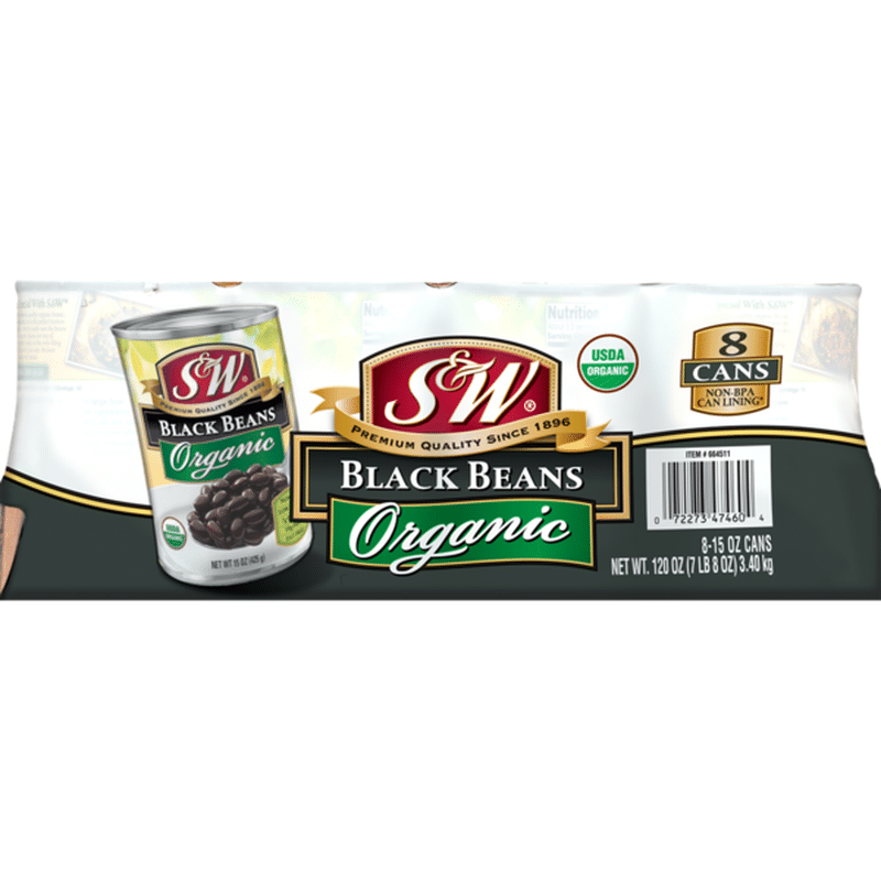 S&W Organic Black Beans, 8 pack (15 oz) Instacart