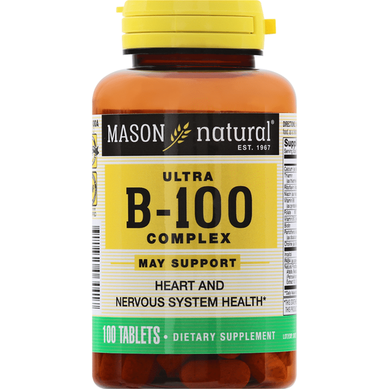 Mason Natural B-100 Complex, Ultra, Tablets (100 Each) - Instacart