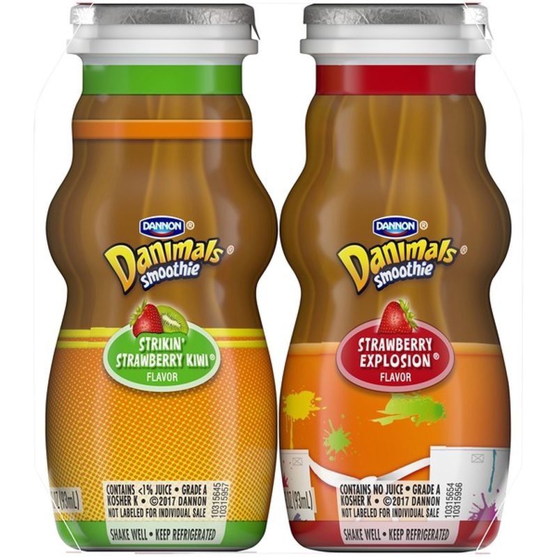 Danimals Strawberry Explosion/Strikin' Strawberry Kiwi Smoothies (3.1