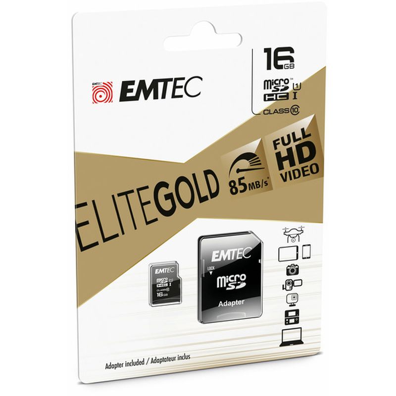 Emtec Micro Sdhc 16 Gb Class10 Gold Memory Card