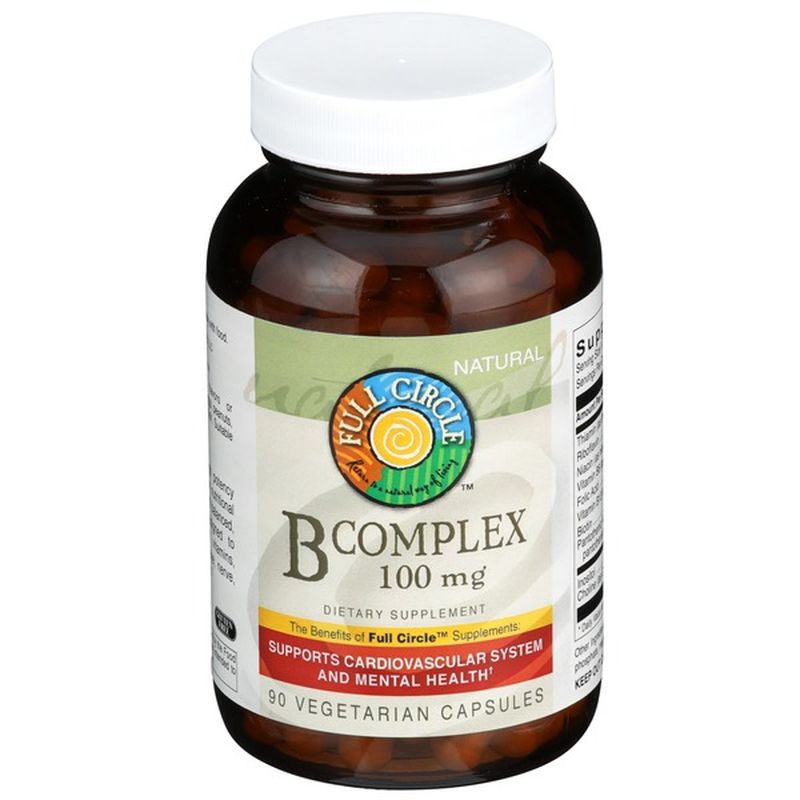 Full Circle B Complex 100 Mg Supports Cardiovascular System And Mental ...