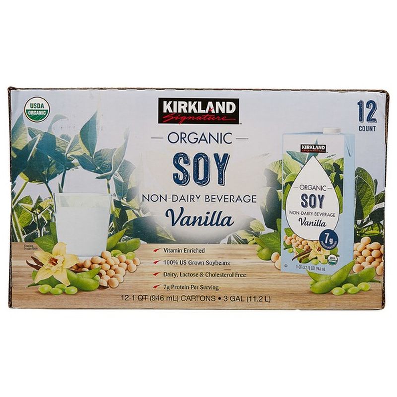 Kirkland Signature Organic Vanilla Soy Milk, 12 x 32 oz (32 fl oz) Instacart