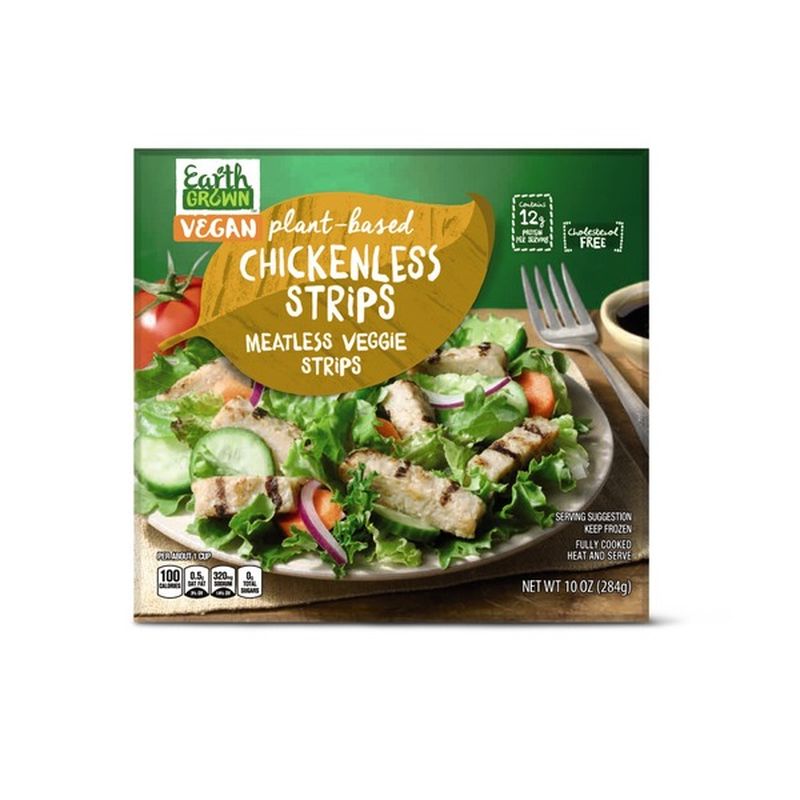 Earth Grown Chickenless Plantbased Meatless Veggie Strips (10 oz) from