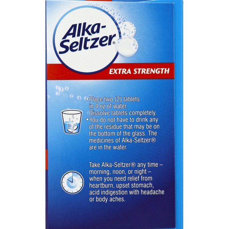 Alka-Seltzer Antacid/Analgesic, Extra Strength, Effervescent Tablets ...