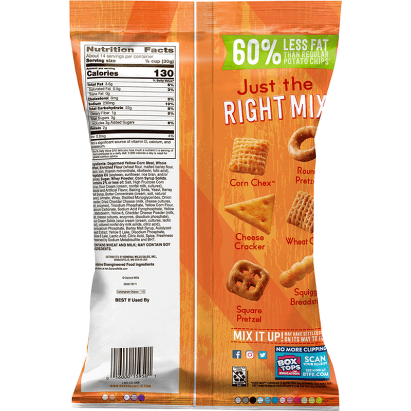 Chex Mix Snack Mix, Cheddar, Savory, Family Size (15 oz) Instacart